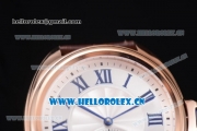 Cartier Cle de Cartier Tourbillon Asia Automatic Rose Gold Case with White Dial Roman Numeral Markers and Brown Leather Strap