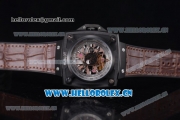 Hublot Masterpiece MP 08 Antikythera Sunmoon Asia 2813 Automatic PVD Case Skeleton Dial and Brown Leather Strap