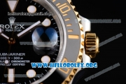 Rolex Submariner Clone Rolex 3135 Automatic Two Tone Case/Bracelet with Black Dial and Dot Markers - 1:1 Original