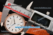 Patek Philippe Calatrava Miyota Quartz Rose Gold Case with Stick Markers and White Dial