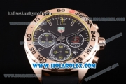 Tag Heuer Formula I Chronograph Senna Special Edition Miyota OS20 Quartz Rose Gold Case with Black Dial and Stick Markers