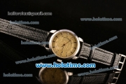 Vacheron Constantin Patrimony Miyota 9015 Automatic Steel Case with Yellow Dial and Black Leather Strap