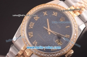 Rolex Datejust Automatic Two Tone with Diamond Bezel and Blue Jubilee Dial - ETA Coating