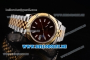 Rolex Datejust II Asia 2813 Automatic Two Tone Case/Bracelet with Brown Dial and Stick Markers (BP)