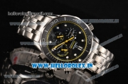 Omega Seamaster Diver 300M Chrono Miyota OS20 Quartz Steel Case/Bracelet with Black Dial and Yellow Inner Bezel