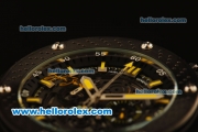 Hublot King Power Chronograph Miyota Quartz PVD Case with Skeleton dial Black Rubber Strap