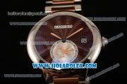 Cartier Rotonde De Miyota Quartz Two Tone Case/Bracelet with Brown Dial