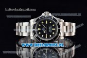 Rolex Submariner Vintage Asia 2813 Automatic Steel Case with Black Dial Yellow Dots Markers and Steel Bracelet