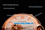 Cartier Ballon Bleu De 42MM Miyota 82S7 Automatic Rose Gold Case with White Dial Brown Leather Strap and Stick Markers