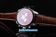 Breitling Chrono-Matic Chronograph Quartz Movement PVD Bezel with Brown Dial and White Subdials-Brown Leather Strap