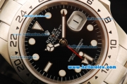 Rolex Explorer II Automatic Movement Full Steel with Black Dial and White Markers-41mm Size
