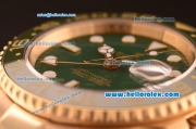 Rolex GMT Master II Swiss ETA 2836 Automatic Gold Case with Green Dial and Steel Strap