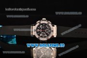 Hublot Big Bang Chronograph Miyota Quartz Movement Black Dial with Diamond Bezel and Black Rubber Strap