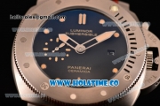 Panerai PAM 305 Luminor Submersible 1950 3 Days Automatic Ceramica Asia ST Automatic Steel Case with Yellow Markers Red Leather Strap and Black Dial