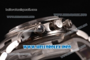 Rolex Daytona Vintage Chrono Miyota OS20 Quartz Steel Case/Bracelet with Silver Markers and White Dial - Brown Inner Bezel