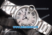 Cartier Ballon Bleu Medium Asia Automatic Stainless Steel Case/Bracelet with White Dial and Roman Numeral Markers (YF)
