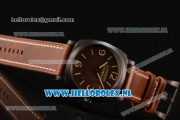 Panerai PAM00663B Luminor 1950 3 Days Clone P.3000 Automatic PVD Case with Brown Dial and Brown Leather Strap