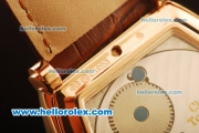 Vacheron Constantin Malte Swiss Tourbillon Manual Winding Rose Gold Case with White Dial and Brown Leather Strap
