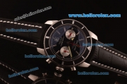 Breitling Superocean Swiss Valjoux 7750 Automatic Steel Case with Black Dial and Black Leather Strap