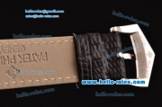 Patek Philippe Calatrava Swiss ETA 2824 Automatic Steel Case with Black Leather Strap White Dial