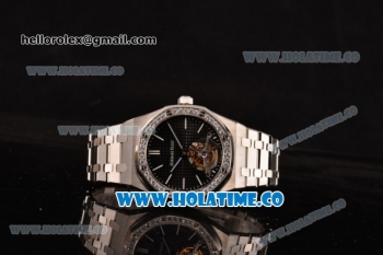 Audemars Piguet Royal Oak 41MM Swiss Tourbillon Manual Winding Full Steel with Diamonds Bezel and Black Dial (FT)