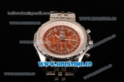 Breitling Bentley 6.75 Asia 2813 Automatic Full Steel with Red Dial and Stick Markers