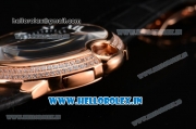 Cartier Ballon Bleu De Large Chrono Miyota OS20 Quartz Rose Gold Case with Diamonds Bezel and Black Dial