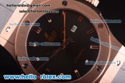 Hublot Classic Fusion Automatic Rose Gold Case with Grey Dial and Grey Leather Strap-ETA Coating