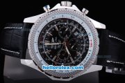 Breitling for Bentley Motors Working Chronograph Quartz with Black Dial and Black Leather Strap