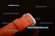 Omega Seamaster Chronograph Automatic Movement with Black Dial,Red Bezel and Orange Leather strap