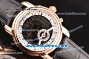 Vacheron Constantin Malte Asia ST25 Automatic Rose Gold Case with Black Leather Strap and White/Black Dial