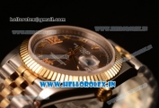 Rolex Datejust 37mm Swiss ETA 2836 Automatic Two Tone with Pink Dial and Roman Markers