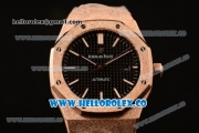 Audemars Piguet Royal Oak Clone Calibre AP 3120 Automatic Full Rose Gold with Black Dial and Stick Markers (EF)