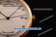 Breguet Classique Miyota 9015 Automatic Yellow Gold Case with White Dial Yellow Gold Bezel and Black Leather Strap - (AAAF)