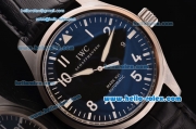 IWC Pilot's Mark XVI Swiss ETA 2892 Automatic Steel Case with Black Dial Numeral Markers and Black Leather Strap