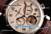 Vacheron Constantin Patrimony Chrono Miyota OS20 Quartz Steel Case with White Dial and Roman Numeral Markers