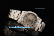 Rolex Datejust Automatic with White Dial and Diamond Marking-Men Size