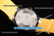 Audemars Piguet Royal Oak Offshore Diver Clone AP Calibre 3120 Automatic PVD Case with Black Dial Yellow Rubber Strap and White Stick Markers (EF)