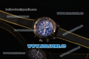 Breitling Avenger Skyland Chrono Swiss Quartz PVD Case with Blue Dial and Yellow/Black Nylon Strap