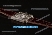 Bell & Ross BR 01-92 Burning Skull Asia Automatic Steel Case with Skull Dial and Brown Genuine Leather