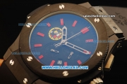 Hublot Big Bang Chronograph Miyota Quartz Movement PVD Case with Black Dial and Red Stick Markers