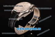 Rolex Cellini Time Asia 2813 Automatic Steel Case with Black Leather Strap and White Dial (BP)