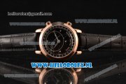 Patek Philippe Grand Complication Rose Gold Case 9015 Auto with Black Dial and Black Leather Strap