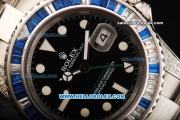 Rolex GMT Master II Swiss ETA 2836 Automatic Movement Full Steel with Black Dial and White Markers