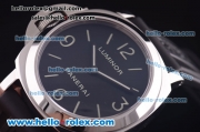 Panerai Luminor Base Pam 219 Asia 6497 Manual Winding Steel Case with Black Dial and Black Rubber Strap