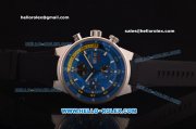 IWC Aquatimer Swiss Valjoux 7750 Automatic Blue Dial with Stick Marker and Black Rubber Strap