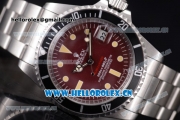 Rolex Tropical Red Submariner Vintage Asia 2813 Automatic Stainless Steel Case/Bracelet Red Dial PVD Bezel and Dot Markers