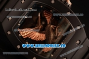 Richard Mille RM 023 Miyota 9015 Automatic PVD Case with Eagle Skeleton Dial and Black Rubber Strap