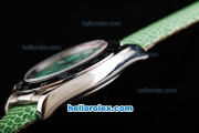 Rolex Daytona Automatic Movement MOP Dial with Roman Markers and Green Leather Strap