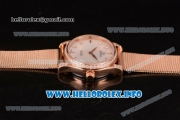 Omega De Ville Prestige Miyota Quartz Rose Gold Case/Bracelet with White MOP Dial Diamonds Bezel and Diamonds Markers